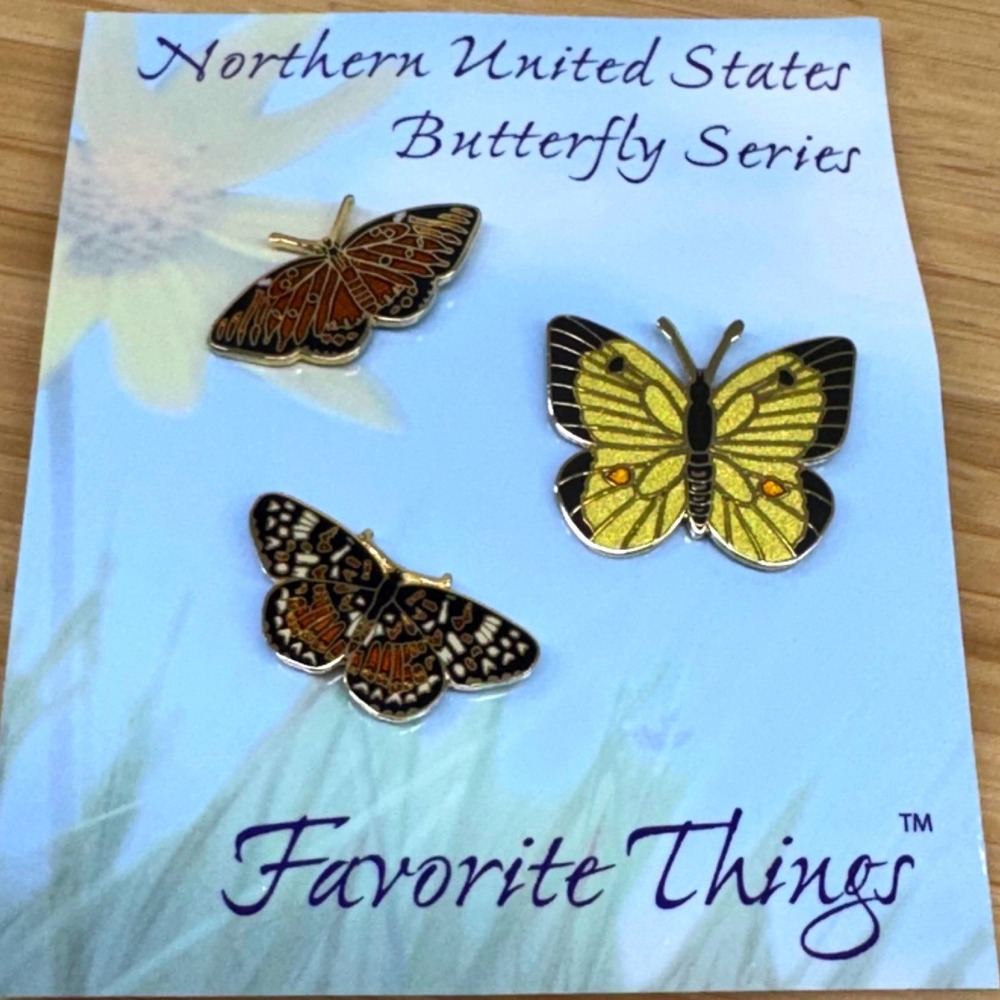 Favorite Things Northern United States Butterfly Enamel Pin Set 80B026 3pc New